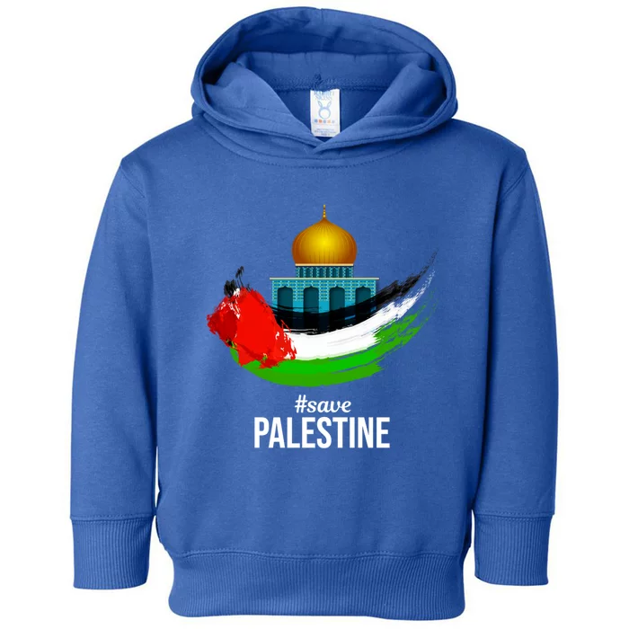 Free Gaza Palestine Flag Arabic Gift Save Palestine Gift Toddler Hoodie