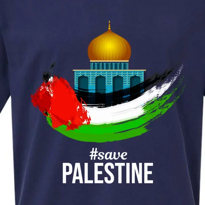 Free Gaza Palestine Flag Arabic Gift Save Palestine Gift Sueded Cloud Jersey T-Shirt