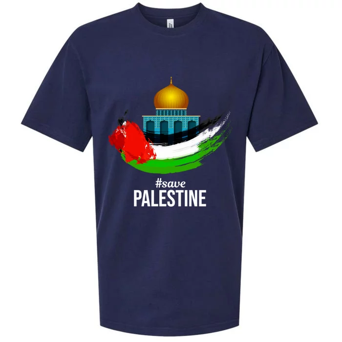 Free Gaza Palestine Flag Arabic Gift Save Palestine Gift Sueded Cloud Jersey T-Shirt