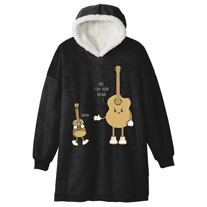 Funny Guitar Player Ukulele Parody Uke I Am Your Father Nooo Hooded Wearable Blanket