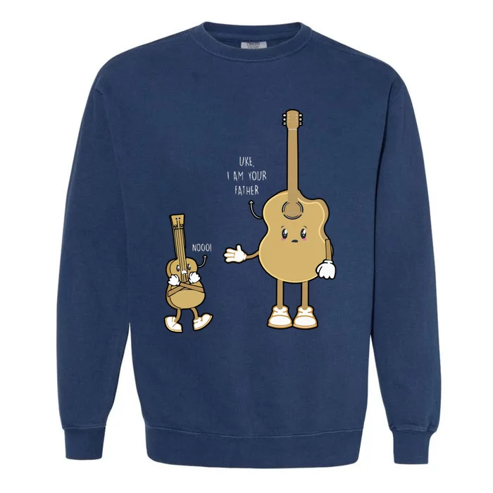 Funny Guitar Player Ukulele Parody Uke I Am Your Father Nooo Garment-Dyed Sweatshirt