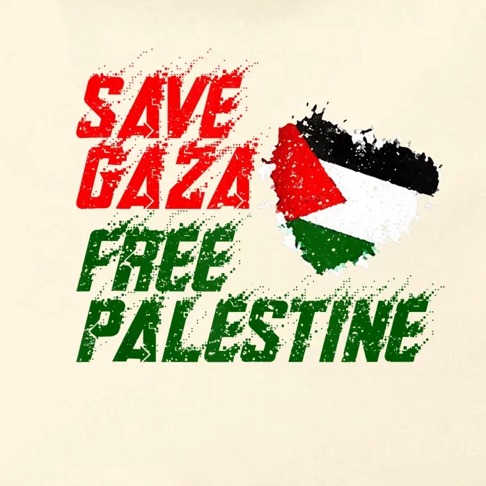 Free Gaza Palestine Flag Proud Palestine Save Gaza Zip Tote Bag