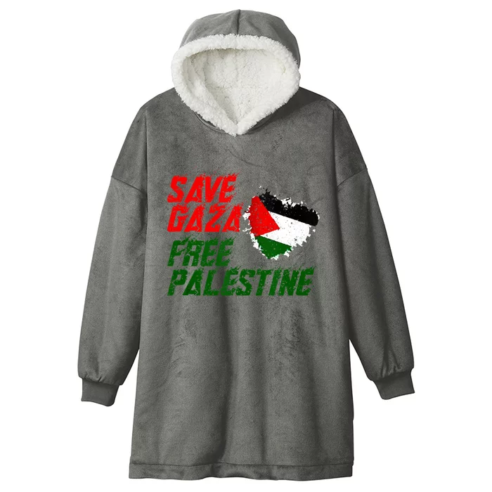 Free Gaza Palestine Flag Proud Palestine Save Gaza Hooded Wearable Blanket