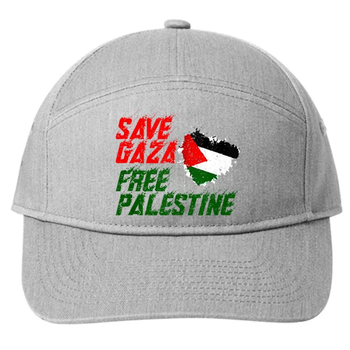 Free Gaza Palestine Flag Proud Palestine Save Gaza 7-Panel Snapback Hat