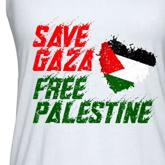 Free Gaza Palestine Flag Proud Palestine Save Gaza Ladies Essential Flowy Tank