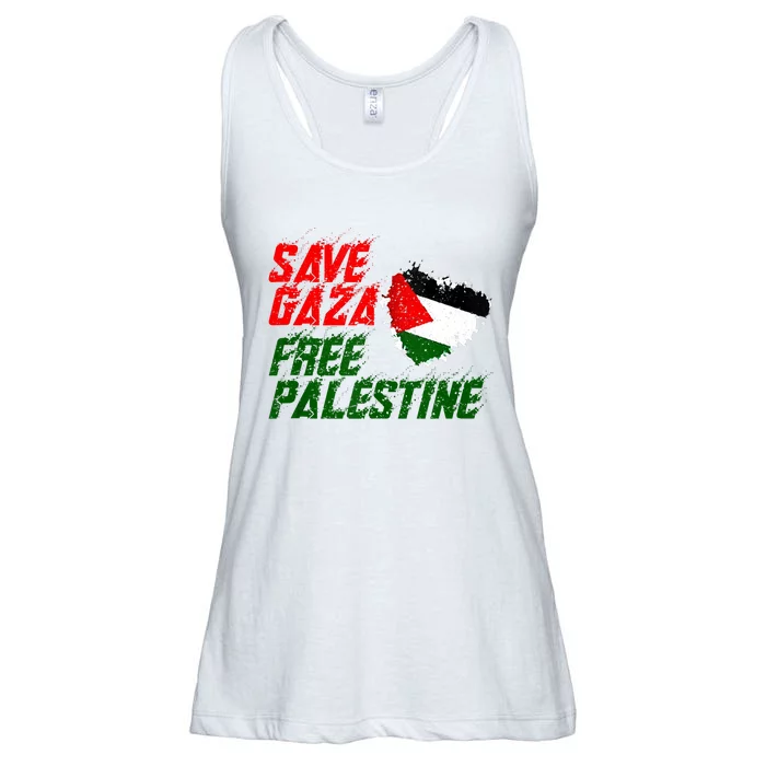 Free Gaza Palestine Flag Proud Palestine Save Gaza Ladies Essential Flowy Tank