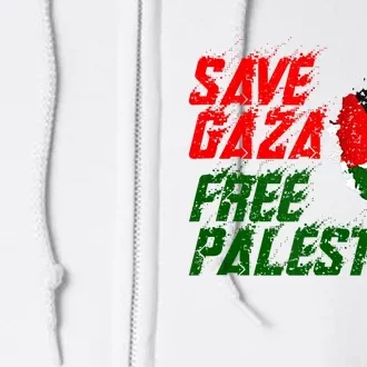 Free Gaza Palestine Flag Proud Palestine Save Gaza Full Zip Hoodie