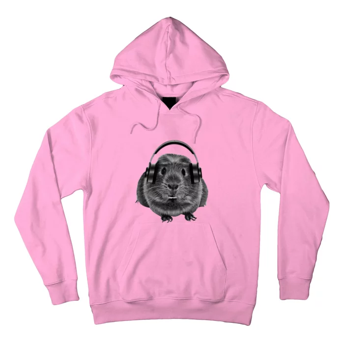 Funny Guinea Pig Graphic Tees Guinea Pig Headphones Hoodie