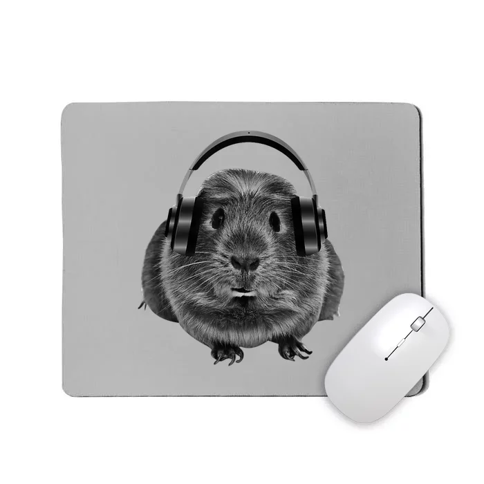 Funny Guinea Pig Graphic Tees Guinea Pig Headphones Mousepad