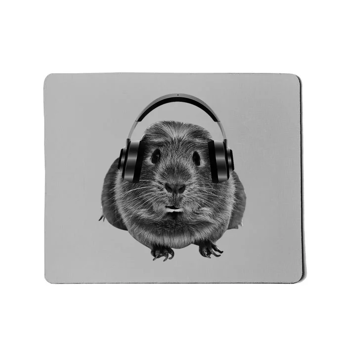 Funny Guinea Pig Graphic Tees Guinea Pig Headphones Mousepad