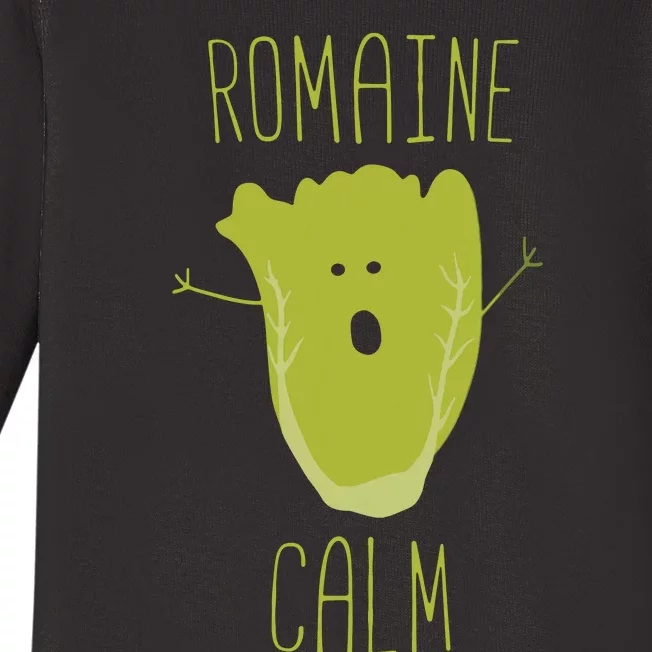 Funny Gardening Pun Romaine Calm Gardener Gift Baby Long Sleeve Bodysuit