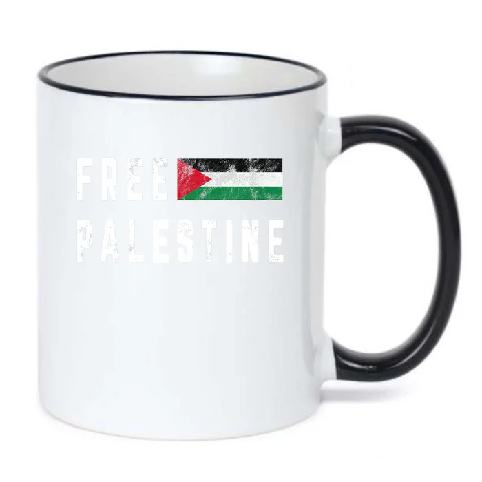 Free Gaza Palestine Flag Arabic Funny Gift Black Color Changing Mug