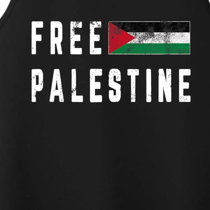 Free Gaza Palestine Flag Arabic Funny Gift Performance Tank