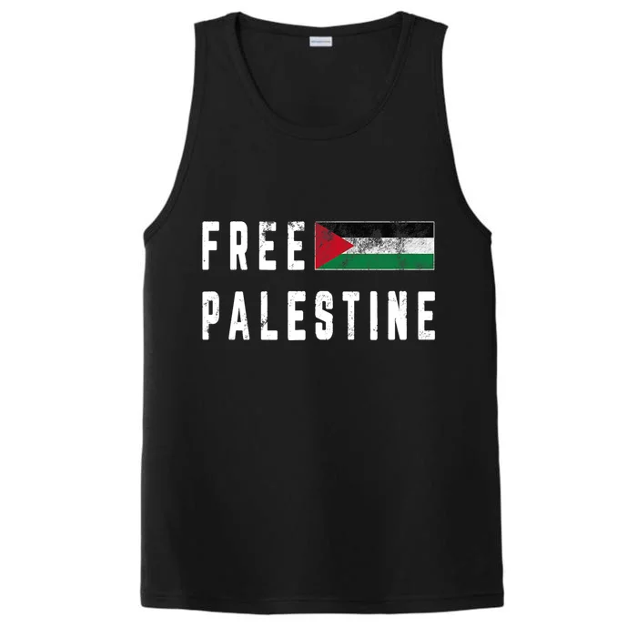 Free Gaza Palestine Flag Arabic Funny Gift Performance Tank