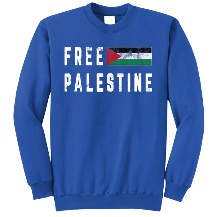 Free Gaza Palestine Flag Arabic Funny Gift Tall Sweatshirt