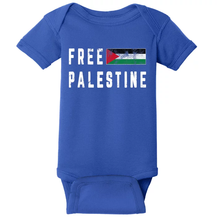 Free Gaza Palestine Flag Arabic Funny Gift Baby Bodysuit