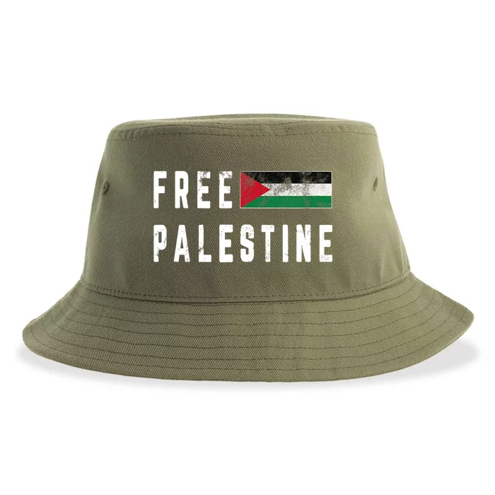 Free Gaza Palestine Flag Arabic Funny Gift Sustainable Bucket Hat