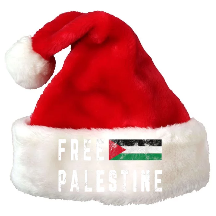 Free Gaza Palestine Flag Arabic Funny Gift Premium Christmas Santa Hat