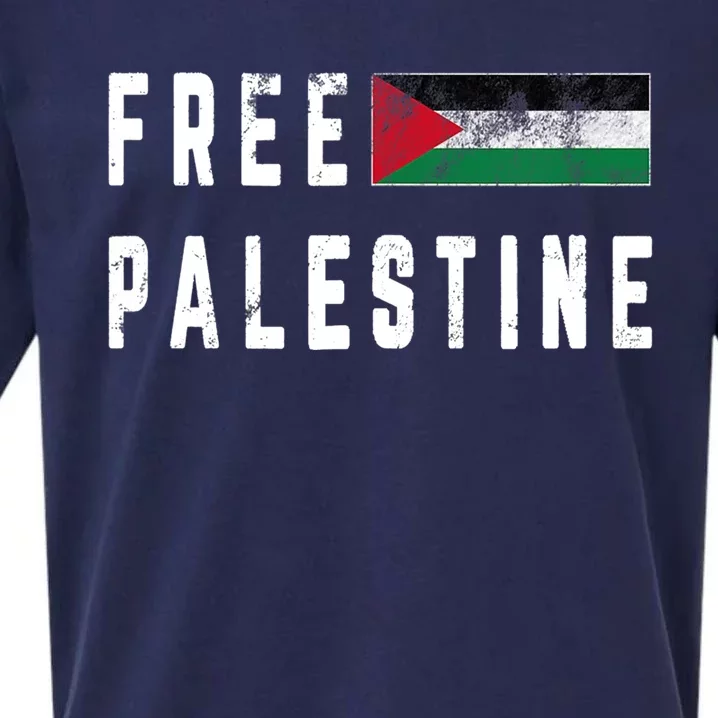 Free Gaza Palestine Flag Arabic Funny Gift Sueded Cloud Jersey T-Shirt