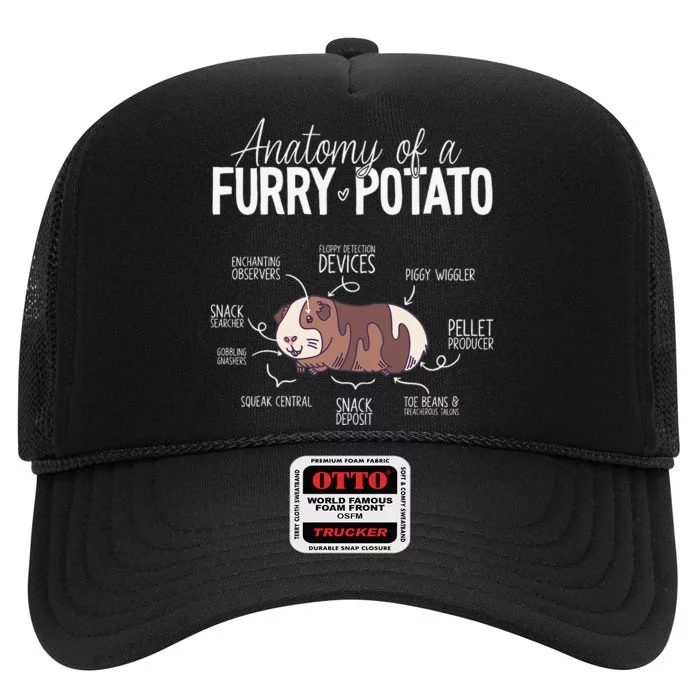 Funny Guinea Pig Guinea Pig Anatomy Guinea Pig High Crown Mesh Trucker Hat