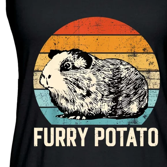 Funny Guinea Pig Lover Furry Potato Cavy Owner Guinea Pig Ladies Essential Flowy Tank