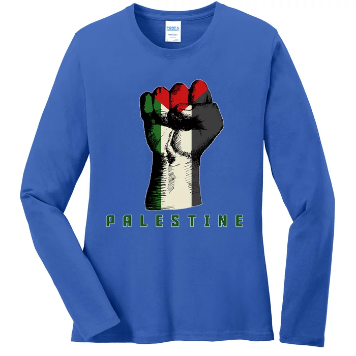 Free Gaza Palestine Flag Peace Love Palestine People Scarf Meaningful Gift Ladies Long Sleeve Shirt