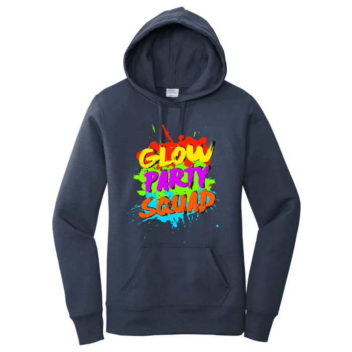 Funny Glow Party Squad Colorful Splash Retro Costume Party Gift Women's Pullover Hoodie