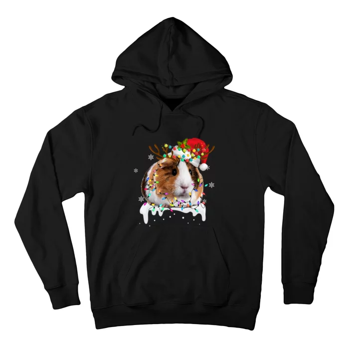 Funny Guinea Pig Reindeer Christmas Tree Light Guinea Pig Hoodie