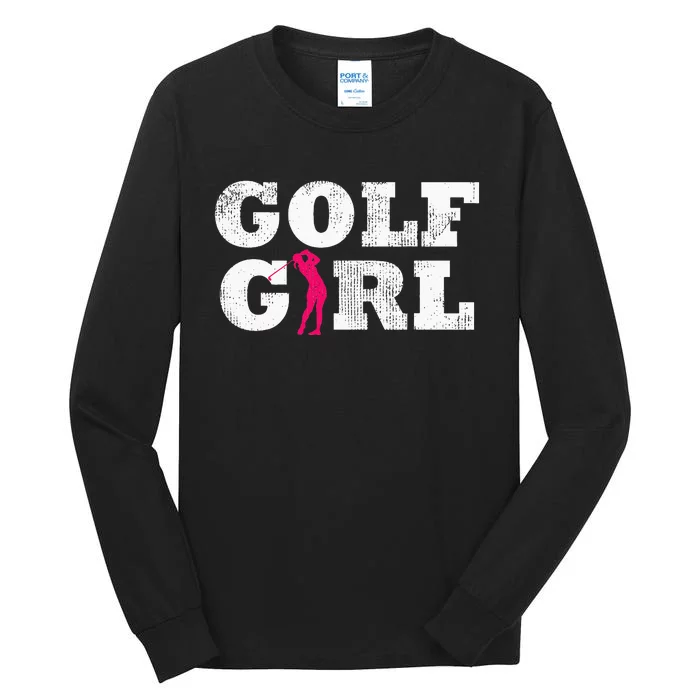 funny Golf  Player Golfer Golfing Silhouette Sport Tall Long Sleeve T-Shirt