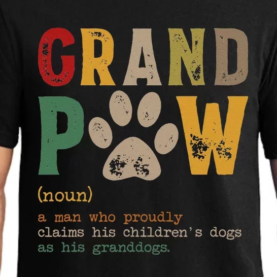 Funny Grand Paw Grandpa Dog Dad Definition Pawpa Fathers Day Pajama Set