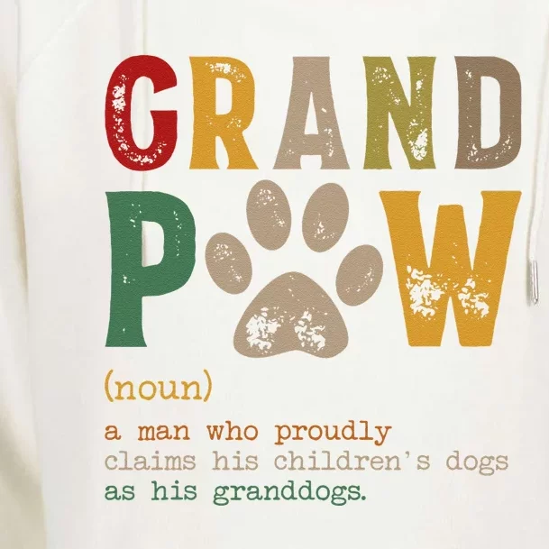 Funny Grand Paw Grandpa Dog Dad Definition Pawpa Fathers Day Womens Funnel Neck Pullover Hood