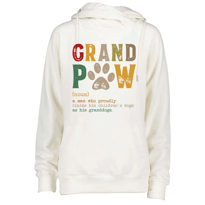 Funny Grand Paw Grandpa Dog Dad Definition Pawpa Fathers Day Womens Funnel Neck Pullover Hood