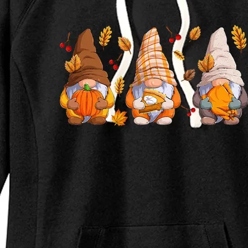 Fall Gnome Pumpkin Turkey  Thanksgiving Autumn Fall Women's Fleece Hoodie