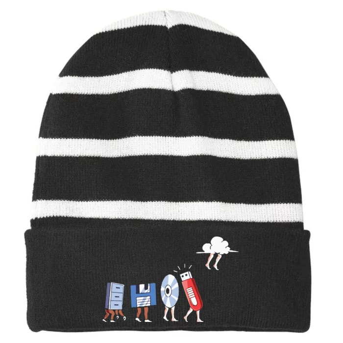 Funny Geek Programmer Nerd Developer – Computer Engineering Striped Beanie with Solid Band