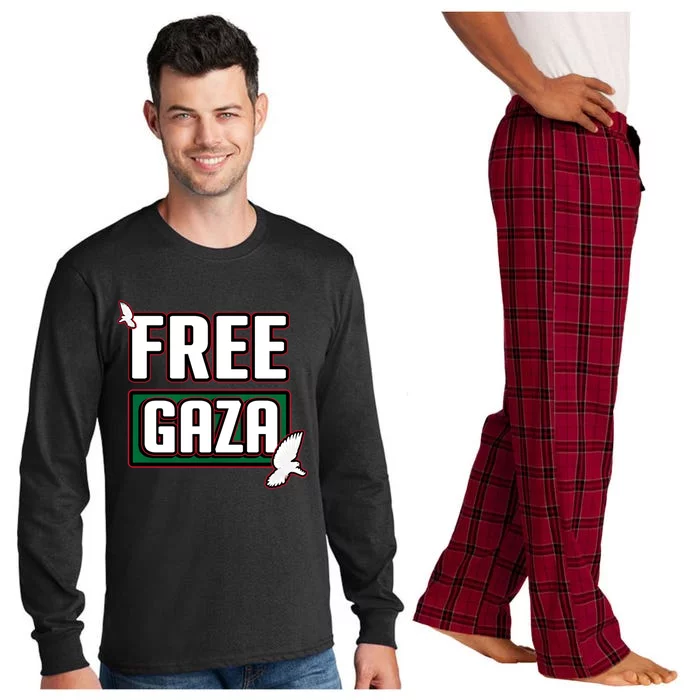 Free Gaza Palestine Free Palestine Help Gaza Palestine Gift Long Sleeve Pajama Set