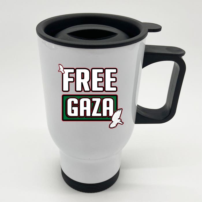 Free Gaza Palestine Free Palestine Help Gaza Palestine Gift Front & Back Stainless Steel Travel Mug