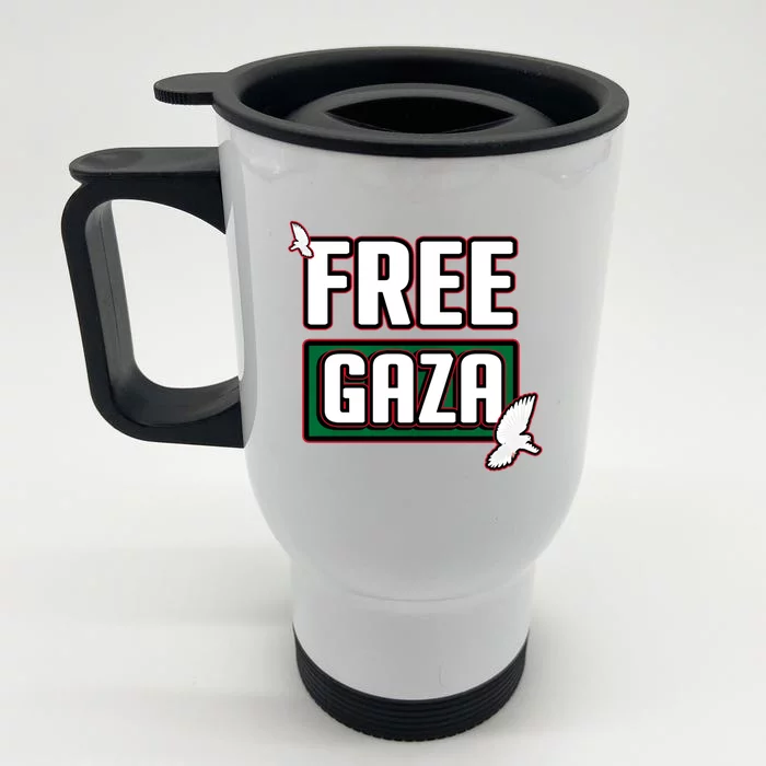 Free Gaza Palestine Free Palestine Help Gaza Palestine Gift Front & Back Stainless Steel Travel Mug