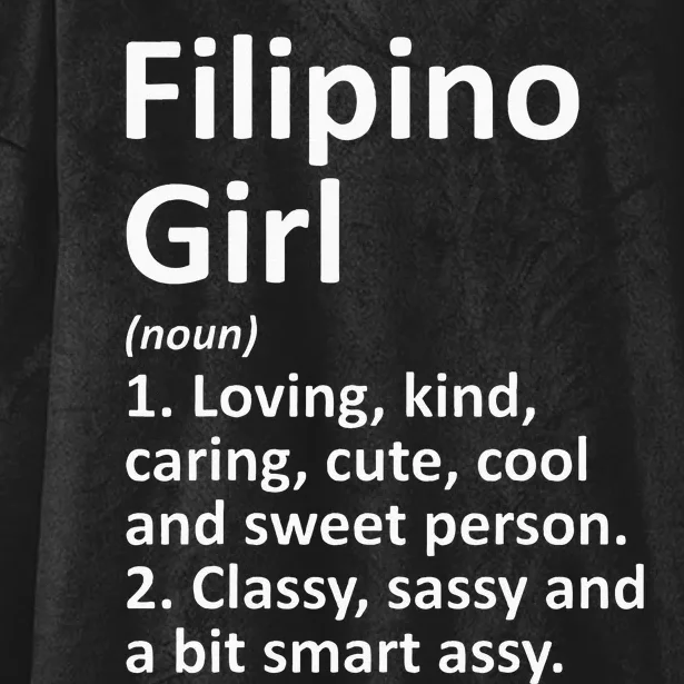 FILIPINO GIRL PHILIPPINES Gift Funny Country Roots Descent Hooded Wearable Blanket