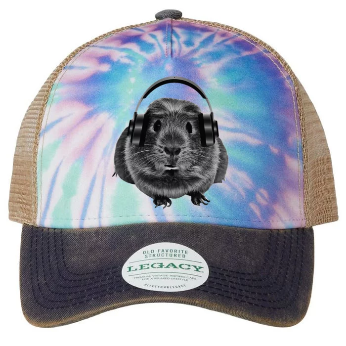 Funny Guinea Pig Graphic Tees Guinea Pig Headphones Legacy Tie Dye Trucker Hat