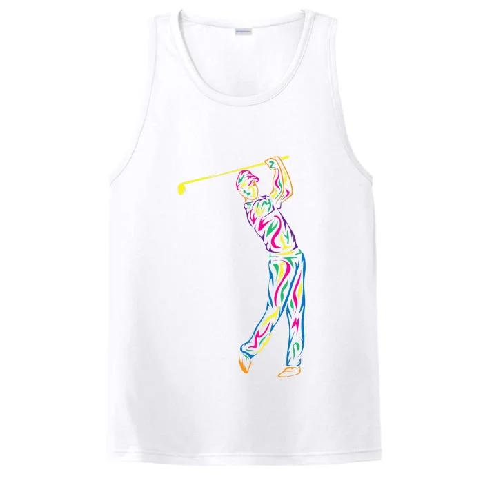 Funny Golf Player Graphic Golf Golfing Fans Outfit Performance Tank