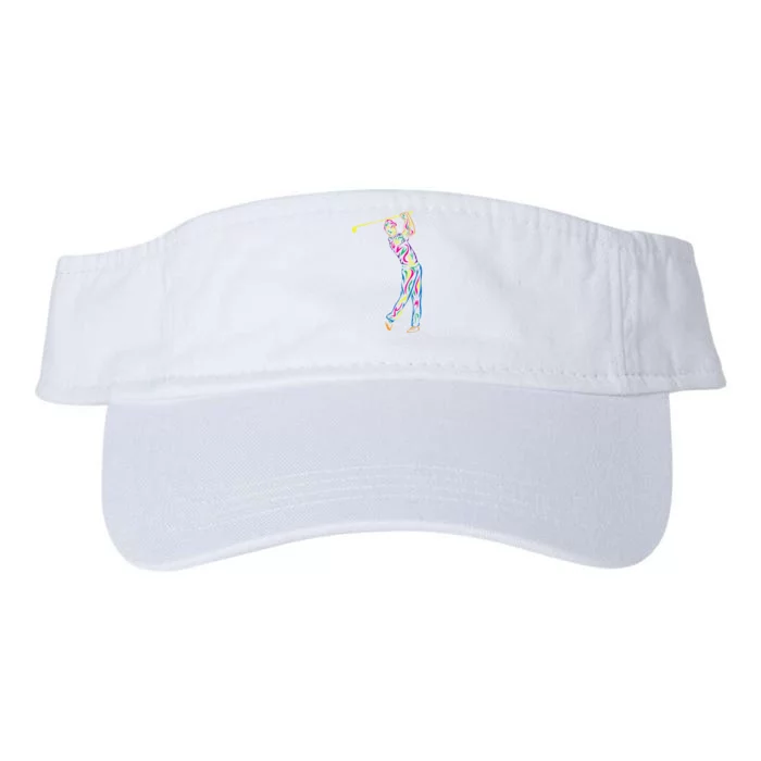 Funny Golf Player Graphic Golf Golfing Fans Outfit Valucap Bio-Washed Visor