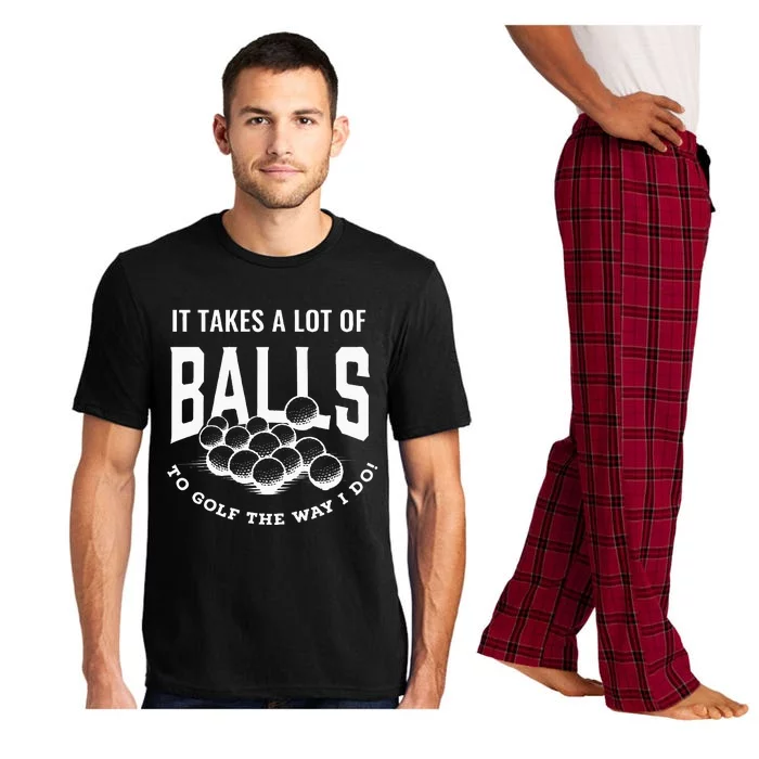 Funny Golf Pun Takes Balls To Golf Golfing Dad Joke Golfer Pajama Set