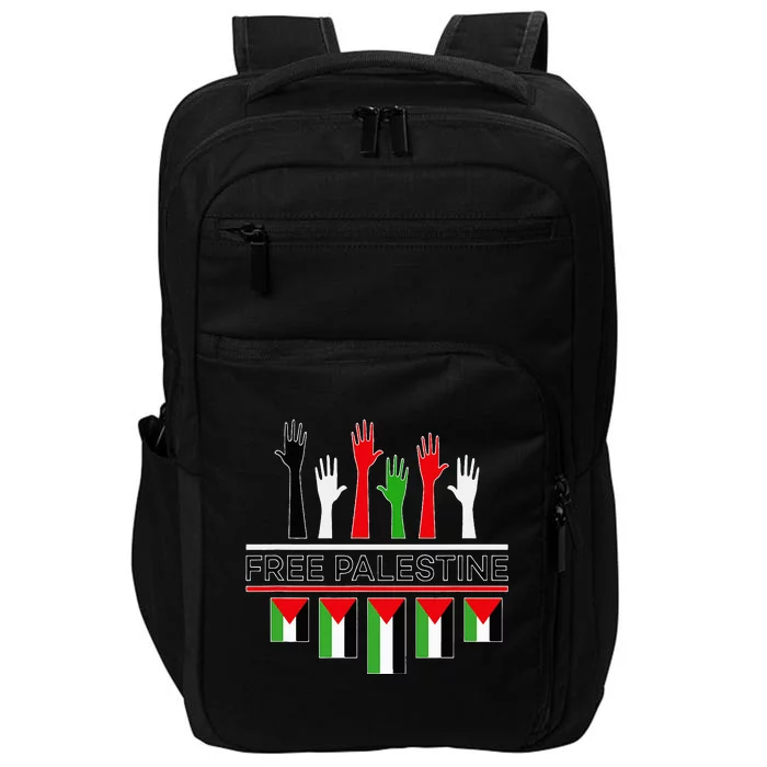 Free Gaza Palestine Flag Proud Palestine Save Gaza Impact Tech Backpack