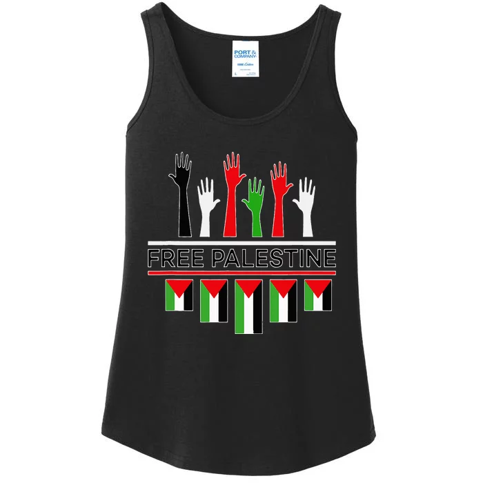 Free Gaza Palestine Flag Proud Palestine Save Gaza Ladies Essential Tank