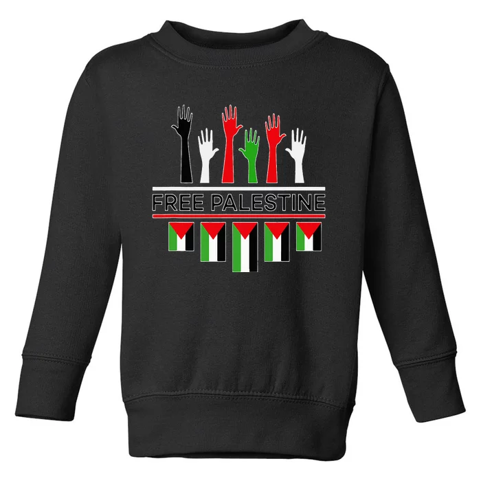 Free Gaza Palestine Flag Proud Palestine Save Gaza Toddler Sweatshirt