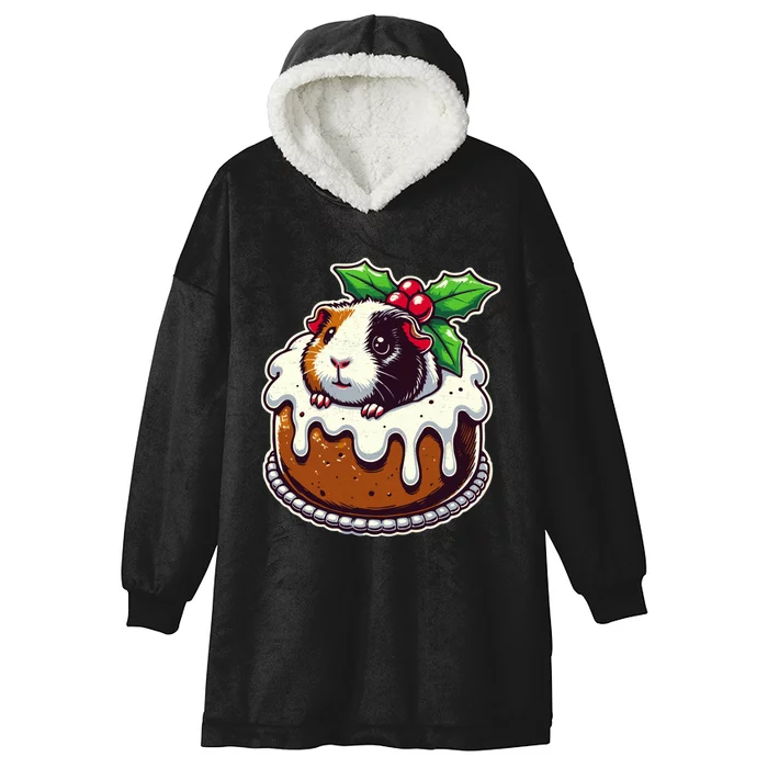 Funny Guinea Pig Dad Mom Lover Guinea Pig Christmas Pudding Hooded Wearable Blanket