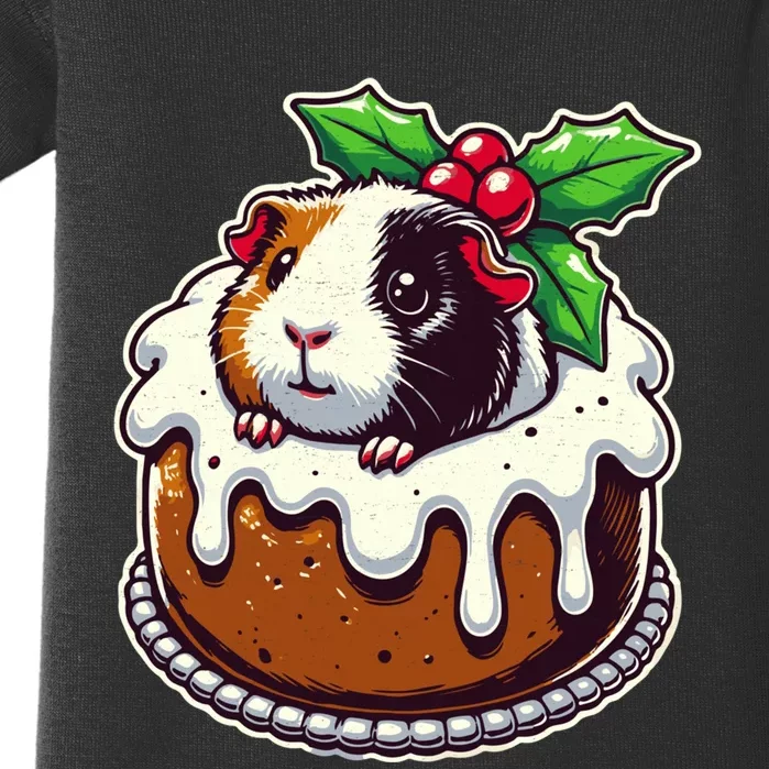 Funny Guinea Pig Dad Mom Lover Guinea Pig Christmas Pudding Baby Bodysuit