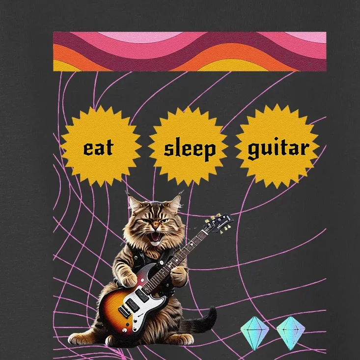 Funny Guitar Player Electric Guitar Players And Cat Lover Toddler T-Shirt