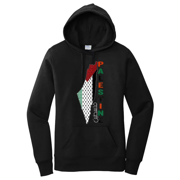 Free Gaza Palestine Flag Arabic Women's Pullover Hoodie