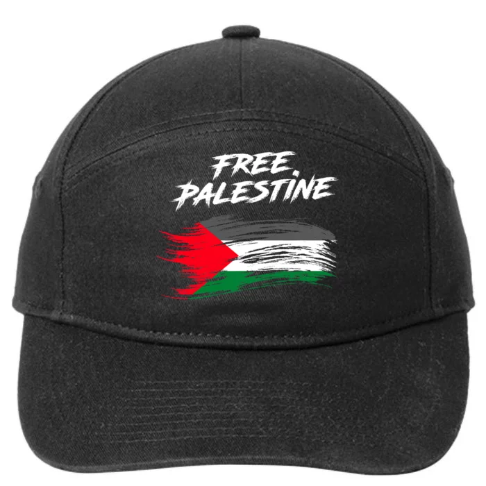 Free Gaza Palestine Flag Stop War Support Peace 7-Panel Snapback Hat